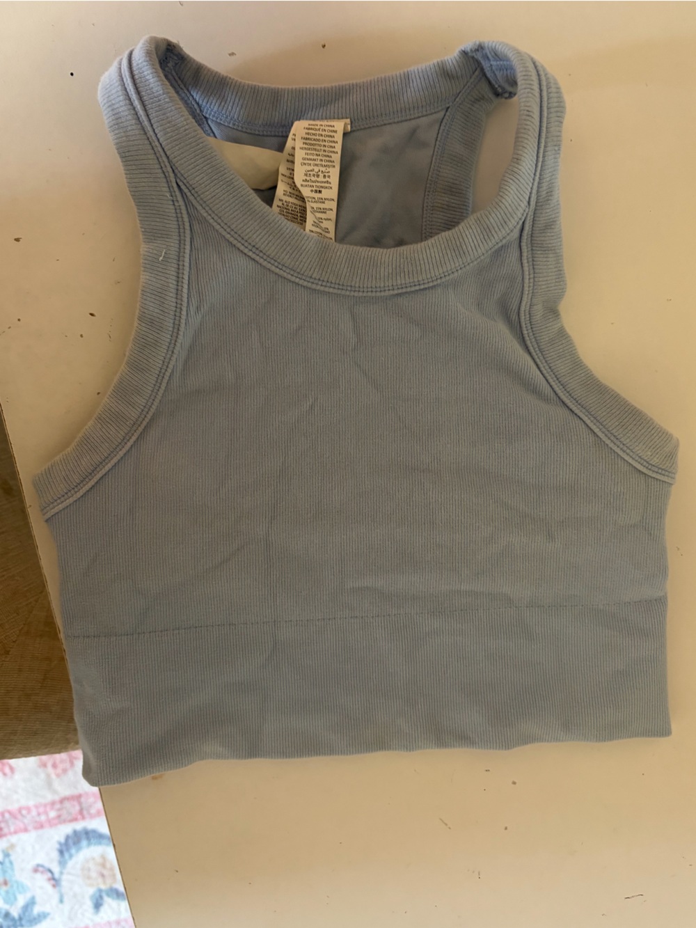Alo Yoga light blue crop tank size S